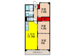ハイツ三ツ池台【3階】の間取り