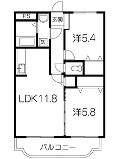 山梨県甲府市増坪町【マンション】の間取り