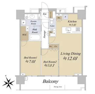 シティハウス恵比寿伊達坂【2階】の間取り