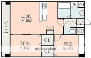 エテルナ水前寺【9階】の間取り