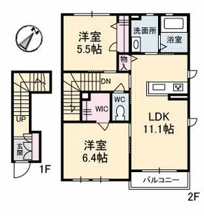 シャーメゾン コンフォーザ B棟【2階】の間取り