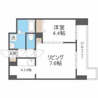 レジディア札幌駅前【6階】の間取り