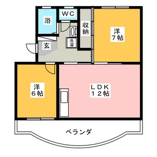中央マンション【3階】の間取り