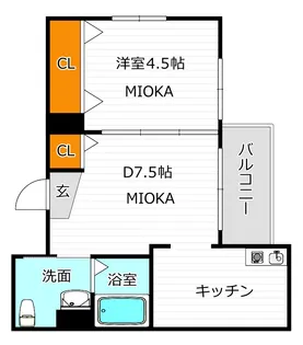 ヒューシャルマン【2階】の間取り