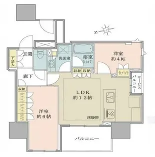 Brillia 上野 The Residence【11階】の間取り