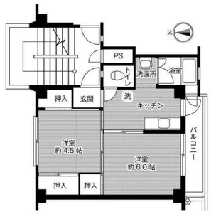 ビレッジハウス児島第二1号棟【1階】の間取り