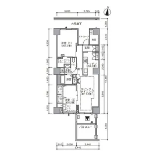 東雲キャナルコートCODAN21号棟【7階】の間取り