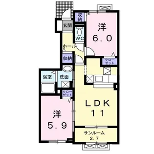 アンカープラッツ ツヴァイ【1階】の間取り
