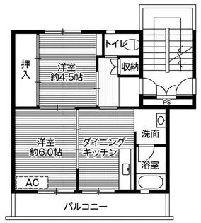 ビレッジハウス巣南町西2号棟【2階】の間取り