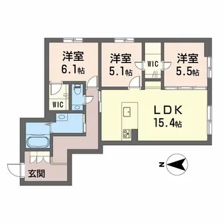 シャーメゾンステージ古川西 B棟【1階】の間取り