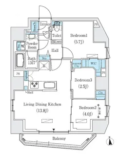 プライムブリス新御徒町【9階】の間取り
