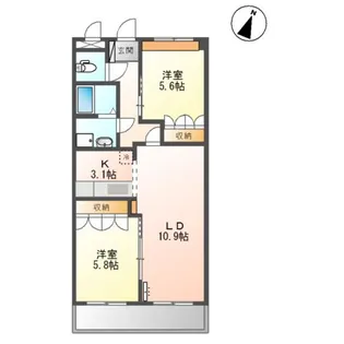 フローラルコート【2階】の間取り