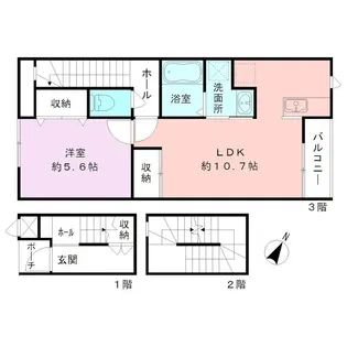 ベル・ヴェール田中町【3階】の間取り