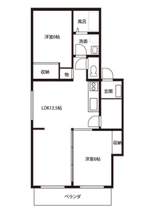 平内ハイツ【1階】の間取り