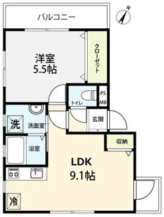 evergreen高田馬場【2階】の間取り