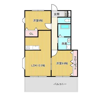 ラビーユ甲府東フルー【1階】の間取り