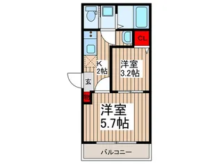 ヴェルヴェーヌ大宮【2階】の間取り