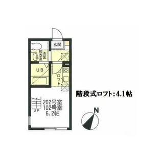 ハーミットクラブハウスキアーヴェII【2階】の間取り