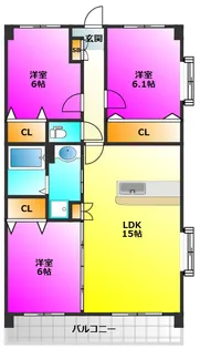 グリュックスクレー【7階】の間取り