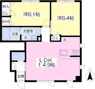 シャーメゾン発寒10・4【1階】の間取り