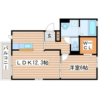 ブライト木町【2階】の間取り