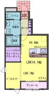 フォンターナW棟【1階】の間取り