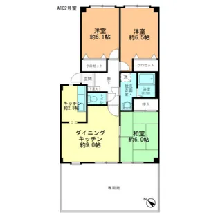 フォブール住吉A棟【1階】の間取り