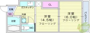イーグルハイツ宮千代【1階】の間取り
