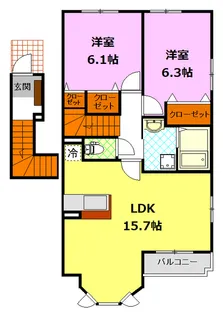 サンライトプリティーB【2階】の間取り
