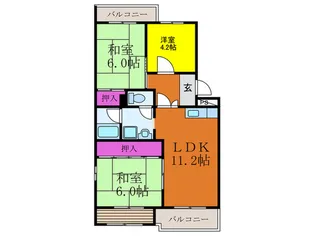 レジデンス吉川3号棟【4階】の間取り