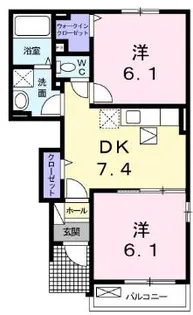 ラルジュグリーンF【1階】の間取り