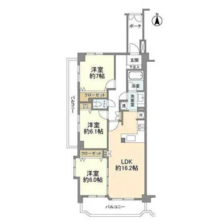 クレッセント芦花公園【6階】の間取り