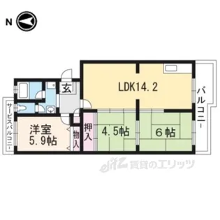 セレッソ甲西C号館【5階】の間取り