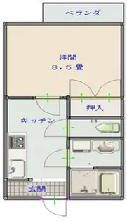 かぐらおハイツ【1階】の間取り
