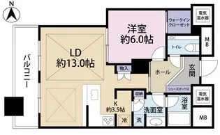 ザ・タワー大阪【9階】の間取り