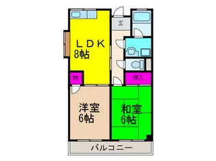 レジデンス大蔵司【1階】の間取り