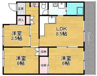 リーガルメゾン枚方【3階】の間取り