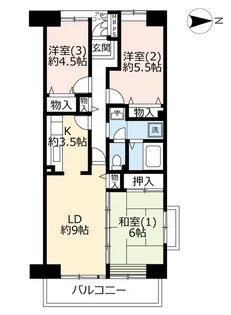 UR武蔵浦和駅前ハイツ【4階】の間取り