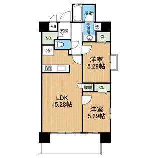 フェリーチェ白山【2階】の間取り