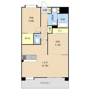 グランシャリオ空港東【2階】の間取り