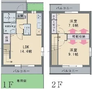 ウッドリッジ壱番館の間取り