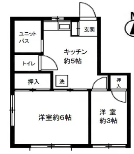 二村ハイツ(ニムラハイツ)【2階】の間取り