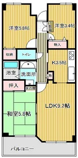 グランディール紫竹山【5階】の間取り