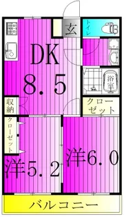 サイワハイツ【2階】の間取り
