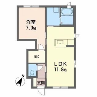 シャーメゾンルミエール川内【1階】の間取り