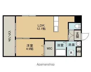 ブルースカイマンションX【1階】の間取り