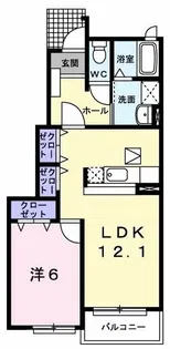 レガート西野 B【1階】の間取り
