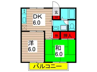 ジュ-ンパ-ク【2階】の間取り