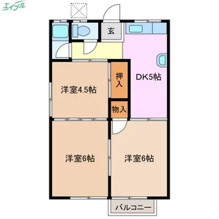 第二愛和荘【2階】の間取り