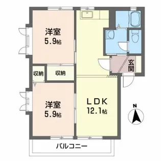 フラッツBAY【2階】の間取り